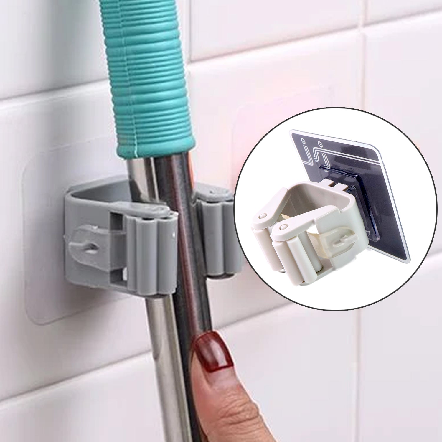 Wall Mounted Mop Broom Hanger Holder (1-Layer) Wall Mounted Mop Broom Hanger Holder (1-Layer)